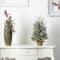 2ft. Pre-Lit Winter Frosted Artificial Christmas Tree in Burlap Base, Warm White LED Lights